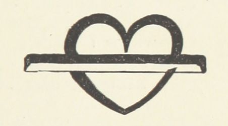 A black symbol on a cream-colored background, consisting of a heart shape intersected by a horizontal line.