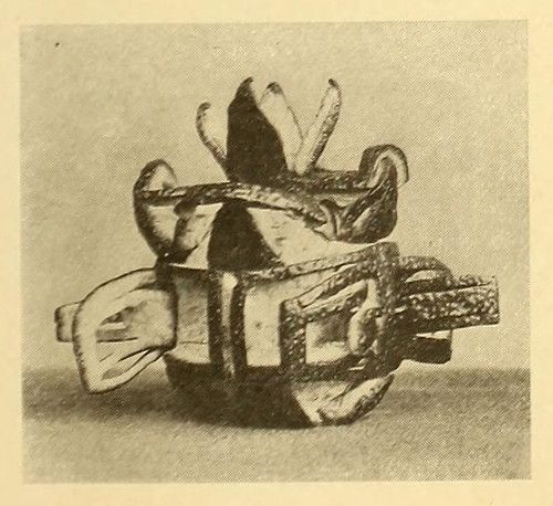 Black and white sketch of an abstract sculpture with organic and geometric forms.