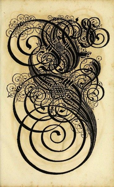 A detailed, ornate drawing in black ink on a textured, aged paper background.