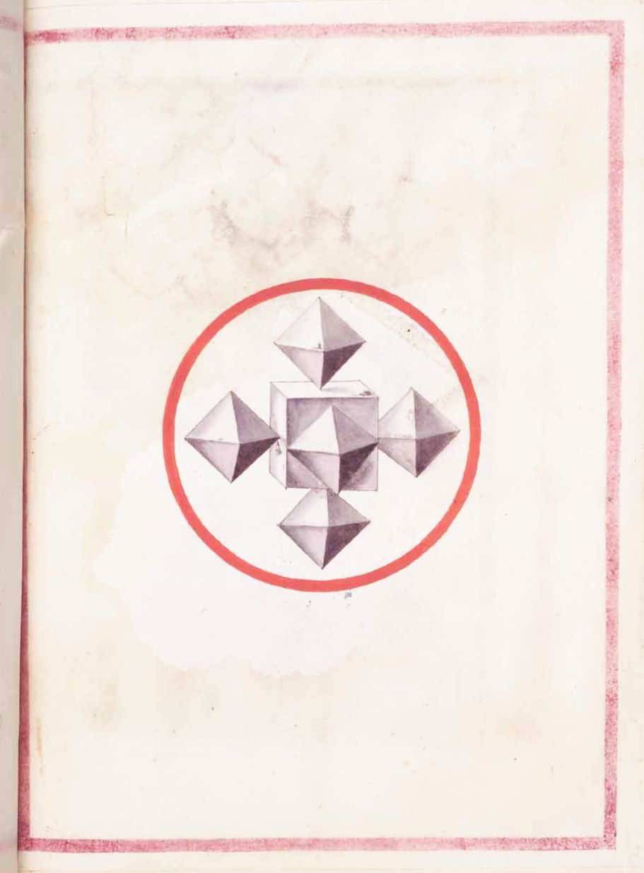 A page from a book with a geometric drawing in the center.