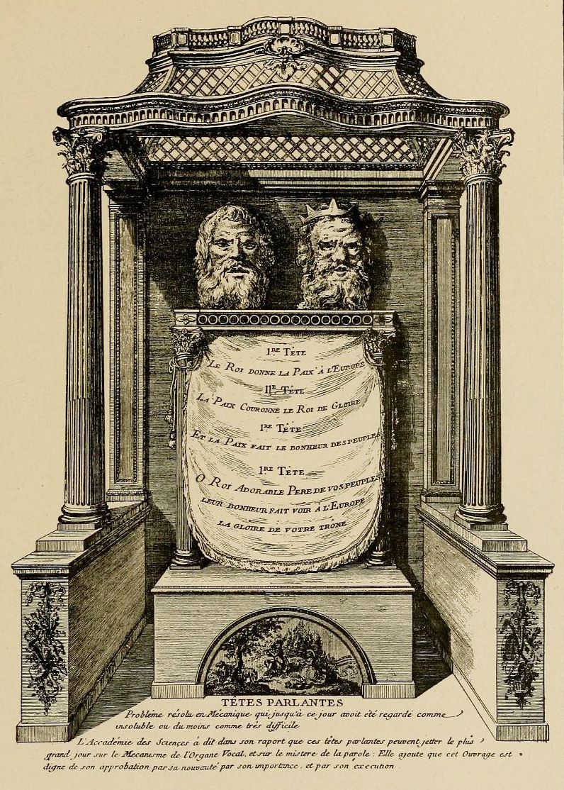 A detailed black and white engraving of an ornate column with inscriptions and carvings.