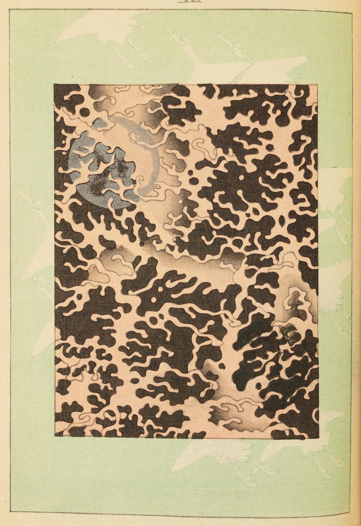 A dense, abstract pattern of black and gray shapes against a light background, resembling a cellular or organic texture.