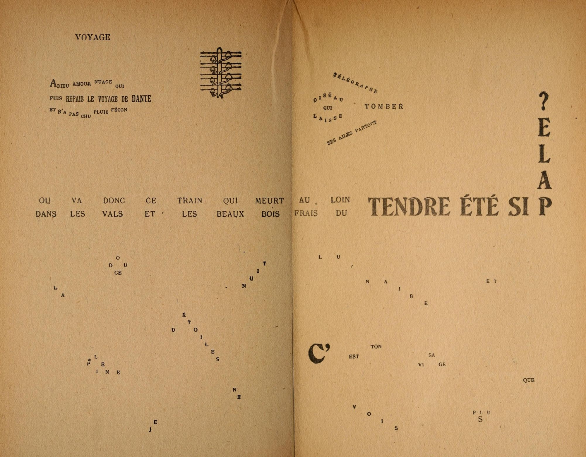 Open book with French text and musical notes.