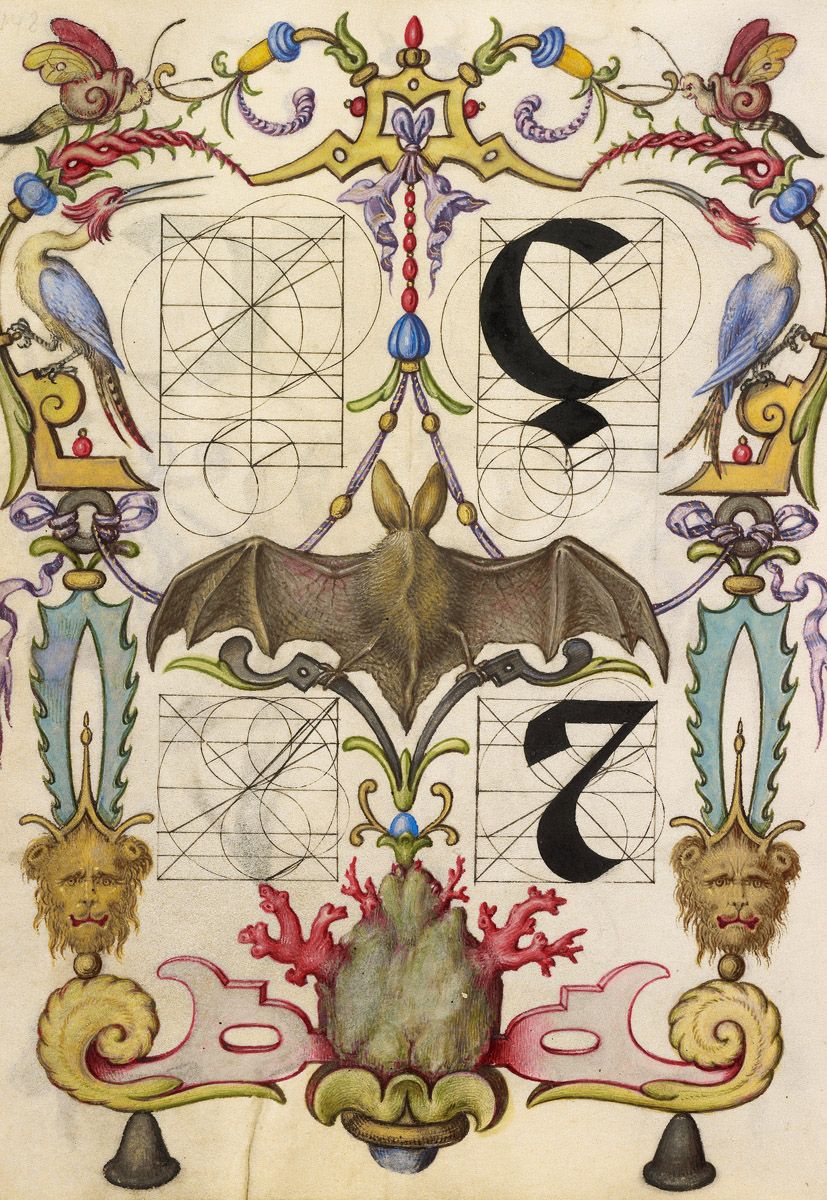 An ornate illustration featuring the numbers '2' and '3' within a complex framework of gilded patterns, floral motifs, lion heads, and parrots.