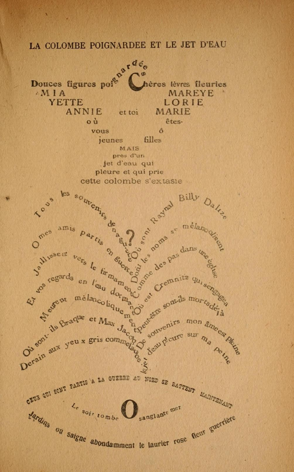 A page of handwritten French poetry with a title at the top.