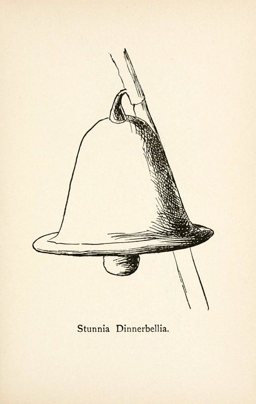 Vintage illustration of a bell labeled 'Stunnia Dinnerbellia'.