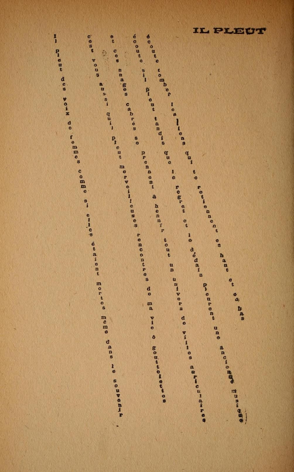 Close-up of a weathered, aged page of French text, likely a poem or literary excerpt.