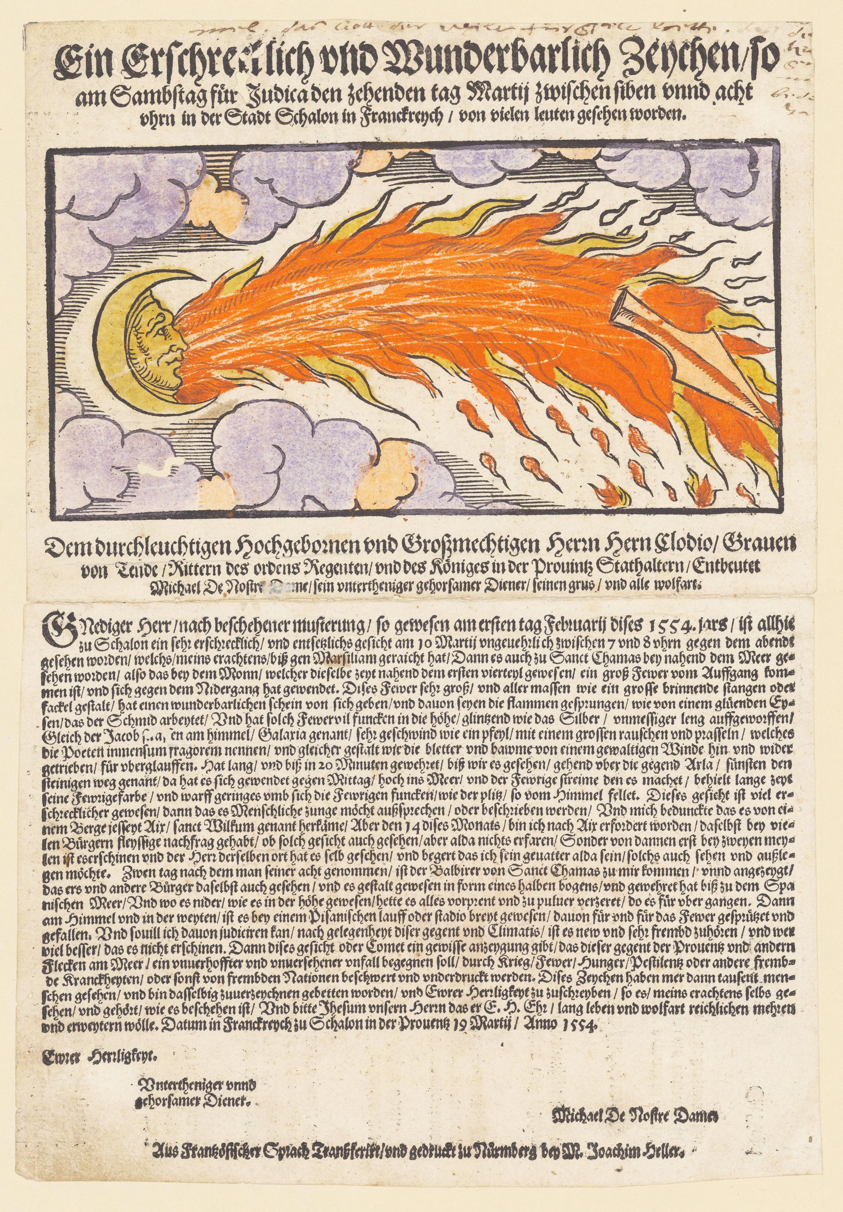 A detailed woodcut print from 1524, depicting a complex religious and historical scene with numerous figures, buildings, and a cloudy sky.